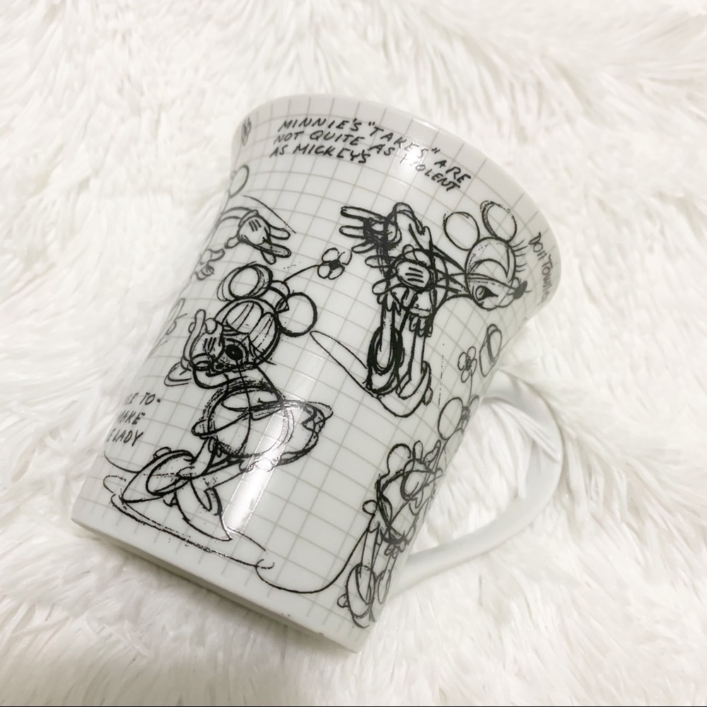 Minnie Mouse Drawing Art White & Black Mug